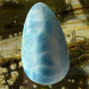 Larimar Kamień Atlantydy 106ct ''Niebieski Bursztyn'' Pektolit - Dominikana - Kryształ +Certyfikat