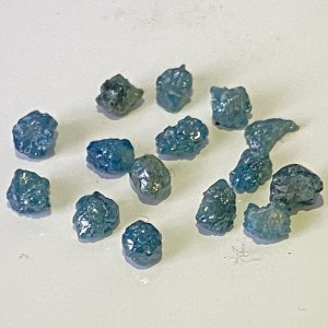 Diament surowy - mały niebieski błękitny klasyczny kryształ + Pudełko